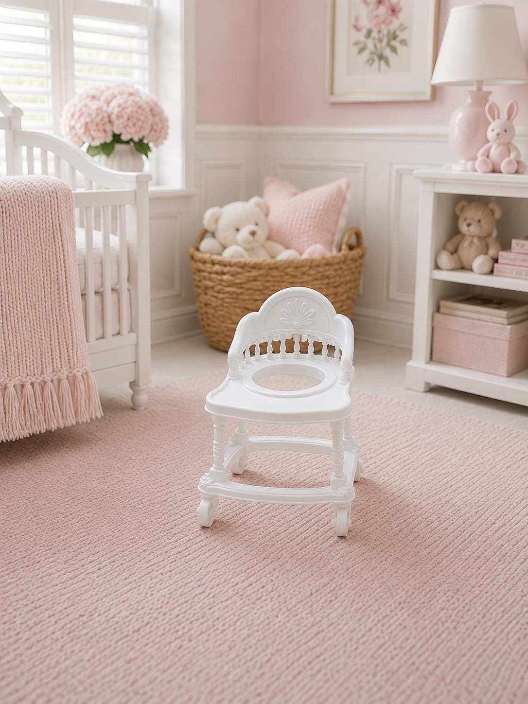 Miniature Baby Walker | 1:12 Dollhouse Nursery Furniture | Hamptons Baby & Toddler Accessory