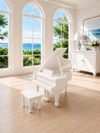 Baby Grand Piano & Wine Table Set | 1:12 Dollhouse Miniature Furniture | Hamptons Entertaining Set
