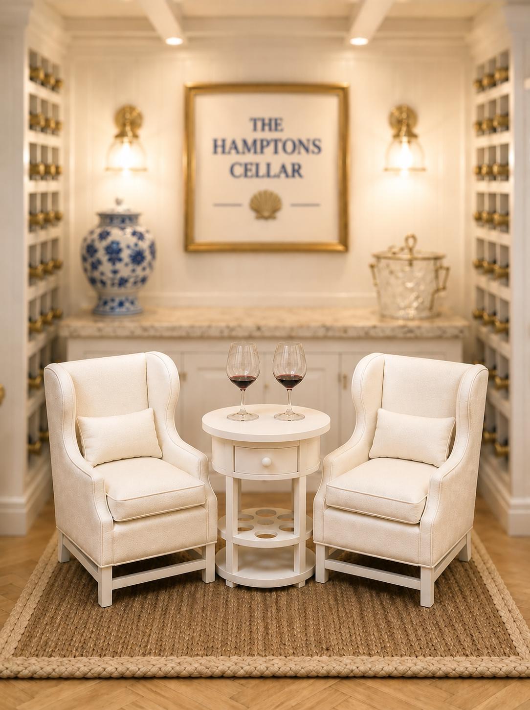 Baby Grand Piano & Wine Table Set | 1:12 Dollhouse Miniature Furniture | Hamptons Entertaining Set