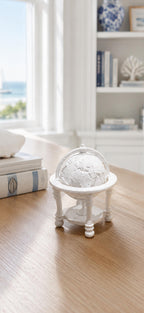 Miniature World Globe | 1:12 Dollhouse Globe on Stand | Hamptons Study & Library Décor