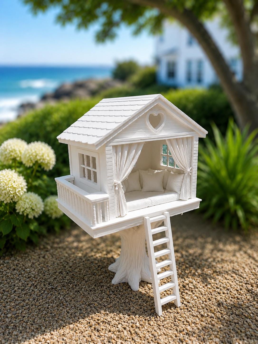 Hamptons Coastal Tree House | 1:12 Dollhouse Miniature Furniture | Beach House Retreat