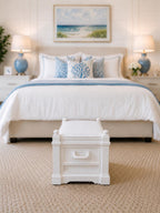 Hamptons Storage Bench | 1:12 Dollhouse Miniature Bedroom Furniture | Coastal Bed End Bench