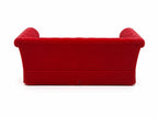 Red Chesterfield Sofa | 1:12 Dollhouse Miniature Christmas Furniture | Festive Lounge