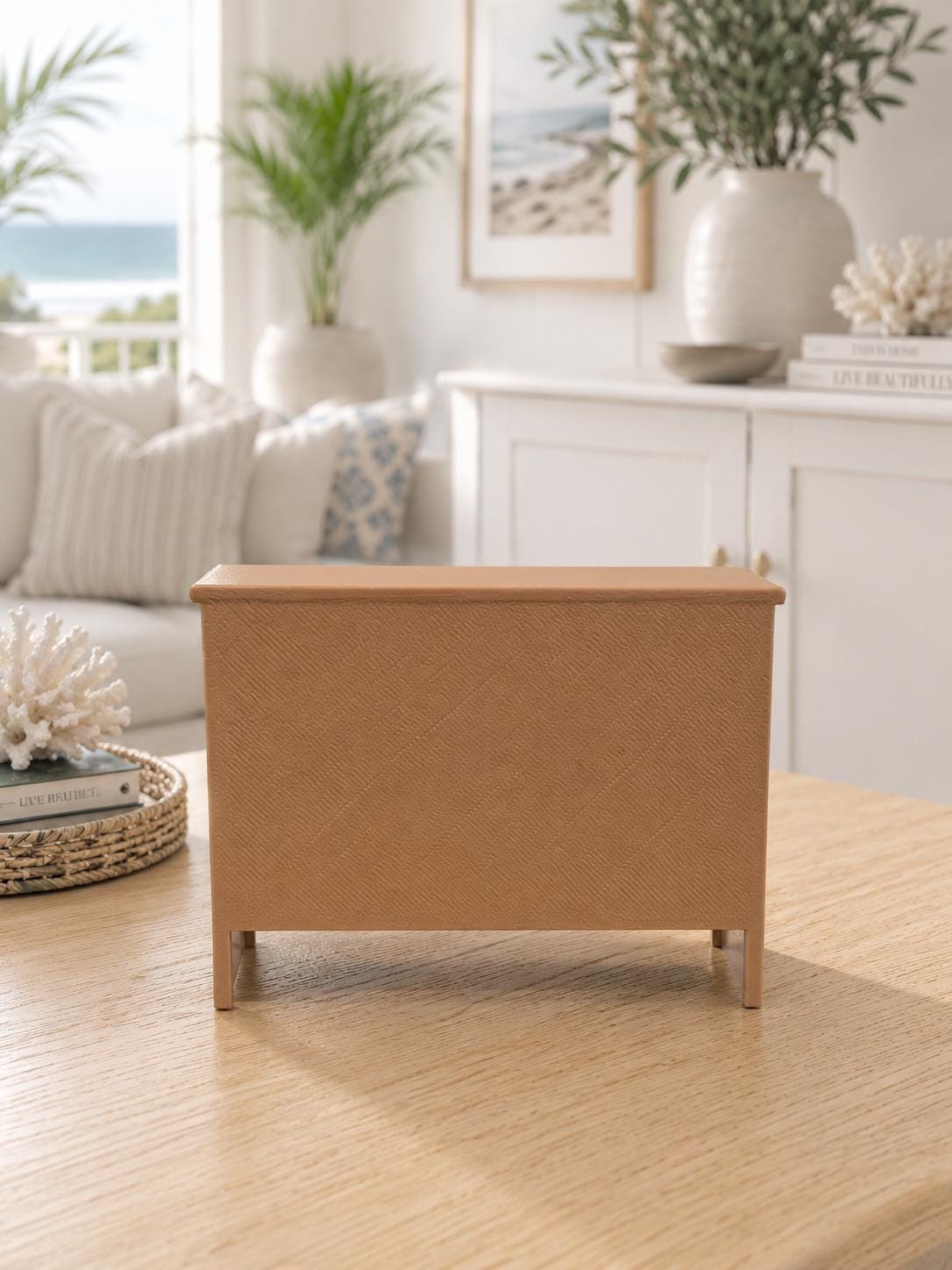 Hamptons Three Drawer Chest | 1:12 Dollhouse Miniature Furniture | Coastal Bedroom Dresser