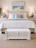 Dollhouse Hamptons Storage Bench | 1:12 Coastal Miniature Furniture | Signature Milky White Bedroom Bench