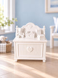 Hamptons Nursery Storage Chest | 1:12 Dollhouse Miniature Furniture | White Toy Box or Changing Bench