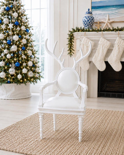 Christmas Reindeer Chair | 1:12 Dollhouse Miniature Furniture | Hamptons Holiday Accent Chair