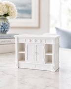 Hamptons Louvered Cabinet | 1:12 Dollhouse Miniature Furniture | Coastal Storage Cabinet
