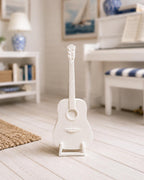 Miniature Acoustic Guitar with Stand | 1:12 Dollhouse Music Room Instrument | Hamptons Décor
