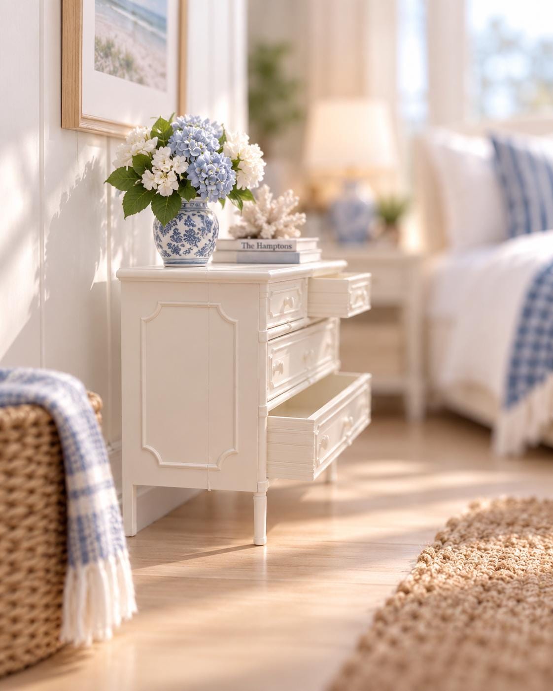 Hamptons Chest of Drawers | 1:12 Dollhouse Miniature Furniture | Coastal Bedroom Dresser