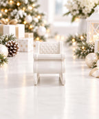 Hamptons Christmas Sleigh | 1:12 Dollhouse Miniature Holiday Decor | Signature Milky White Santa Sleigh