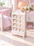 Hamptons Girls Shoe Display | 1:12 Dollhouse Miniature Furniture | White Shoe Rack and Nursery Storage