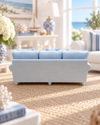 Hydrangea Blue Hamptons Sofa | 1:12 Dollhouse Miniature Furniture | Coastal Three Seater Lounge