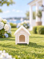 Hamptons Dog House | 1:12 Dollhouse Miniature Pet House | Coastal Garden Kennel