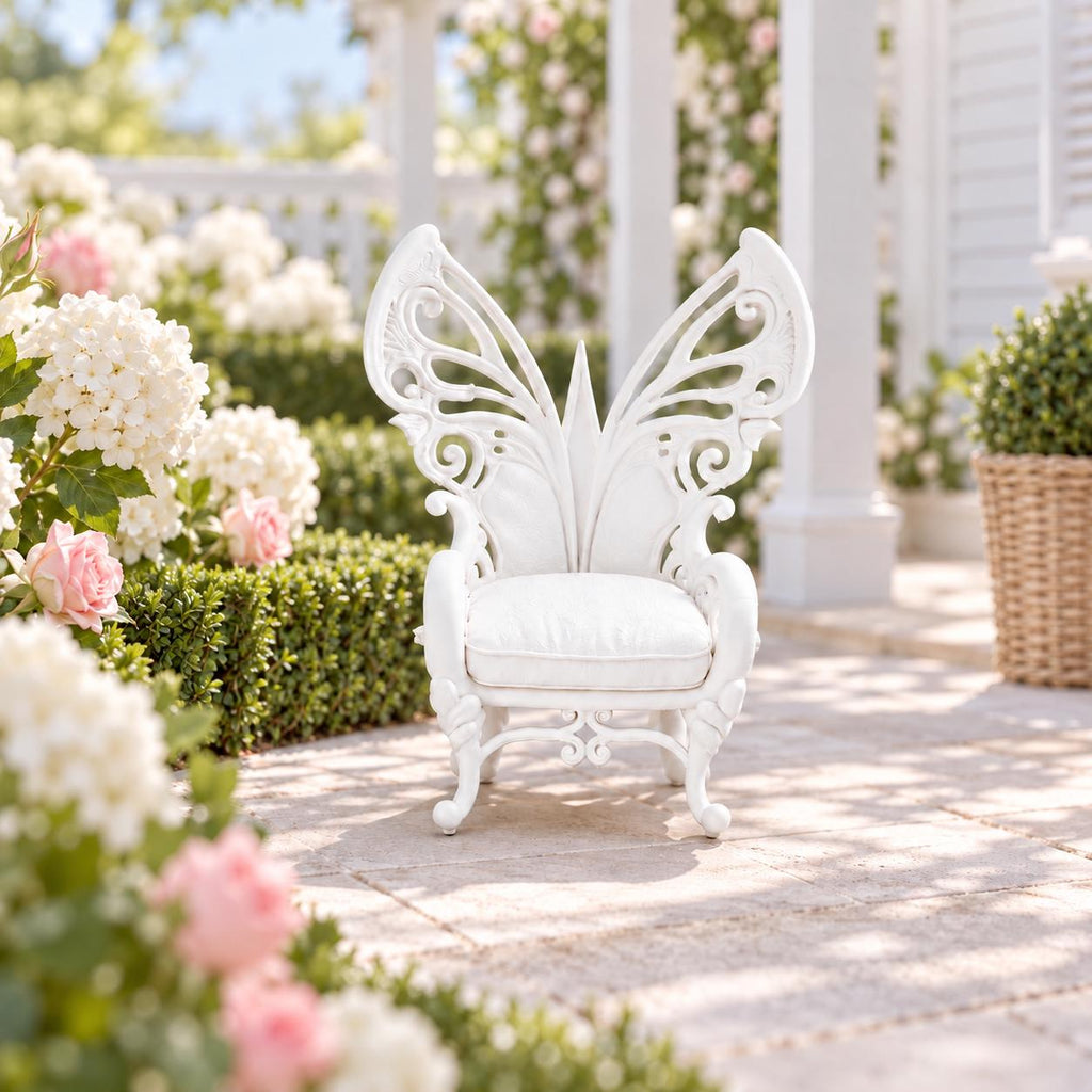 Hamptons Fairy Wing Chair | 1:12 Scale Dollhouse Furniture | Whimsical Children’s Bedroom Chair