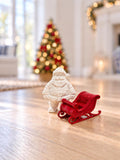 Santa and Christmas Sleigh Set | 1:12 Dollhouse Miniature Christmas Decor | Traditional Holiday Set