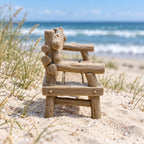 Driftwood Beach Bench | 1:12 Scale Dollhouse Garden Furniture | Coastal Miniature Bench