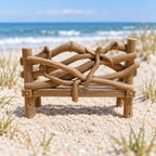 Driftwood Beach Bench | 1:12 Scale Dollhouse Garden Furniture | Coastal Miniature Bench