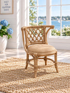 Dollhouse 3-Piece Table and Chair Setting | 1:12 Hamptons Coastal Miniature Furniture | Tan Breakfast Set