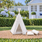 Hamptons Children’s Teepee and Cushion Set | 1:12 Scale Dollhouse Playroom and Garden Miniature