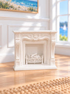 Hamptons Artist Studio Set with Fireplace | 1:12 Scale Dollhouse Easel, Art Table, Stool and Sculpture Stand