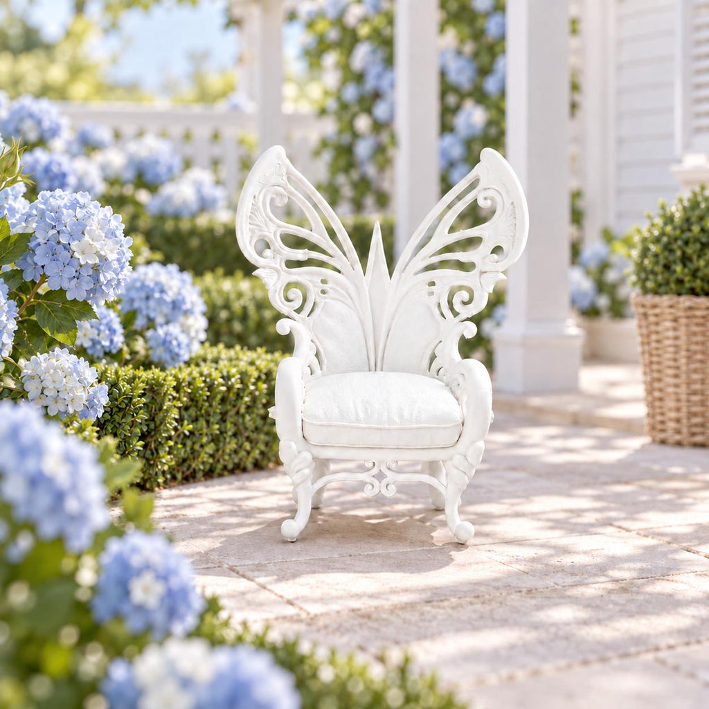 Hamptons Fairy Wing Chair | 1:12 Scale Dollhouse Furniture | Whimsical Children’s Bedroom Chair