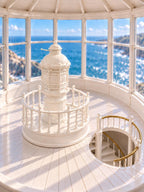 Miniature Lighthouse Beacon and Lantern Room | 1:12 Scale Coastal Dollhouse Lighthouse Accessory