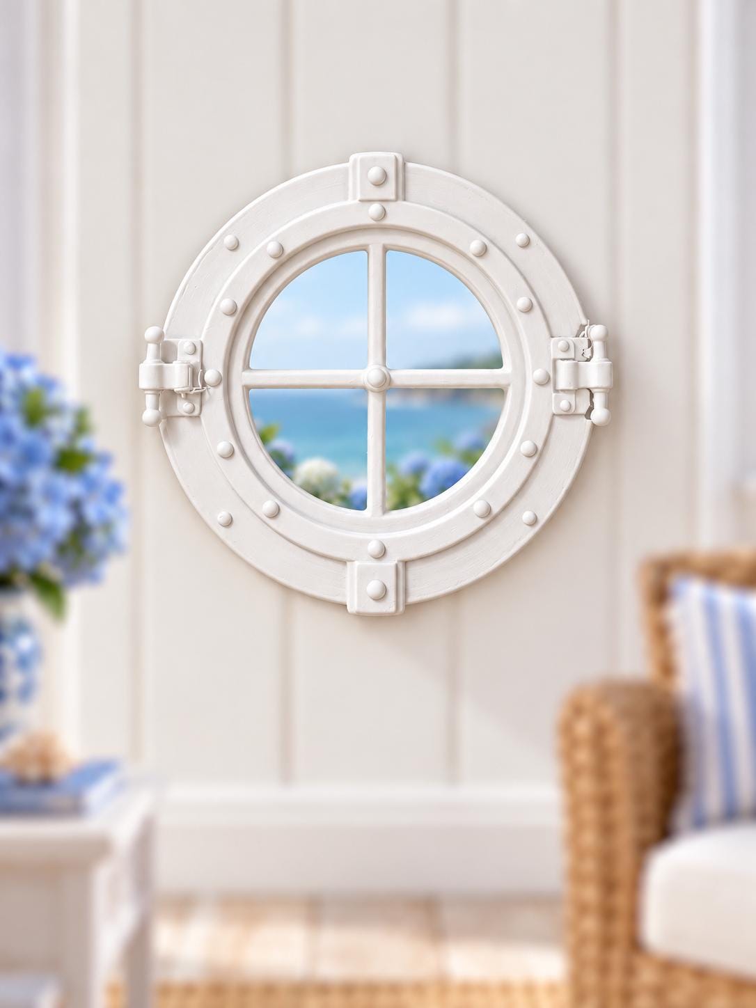 Nautical Porthole Window | 1:12 Scale Dollhouse Lighthouse Window | Coastal Miniature