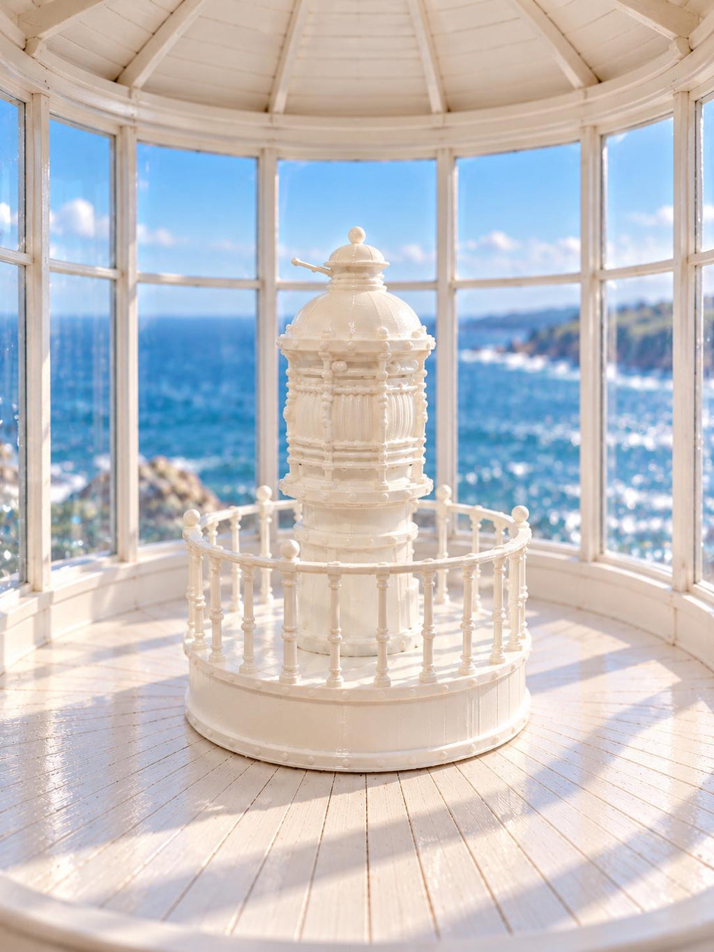 The Lighthouse Keeper’s Cottage Collection | 1:12 Scale Nautical Dollhouse Furniture and Beacon Set